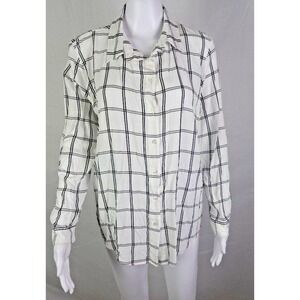 Calvin Klein Womens Medium Check‎ Long Sleeve Blouse Pattern Career Button Down